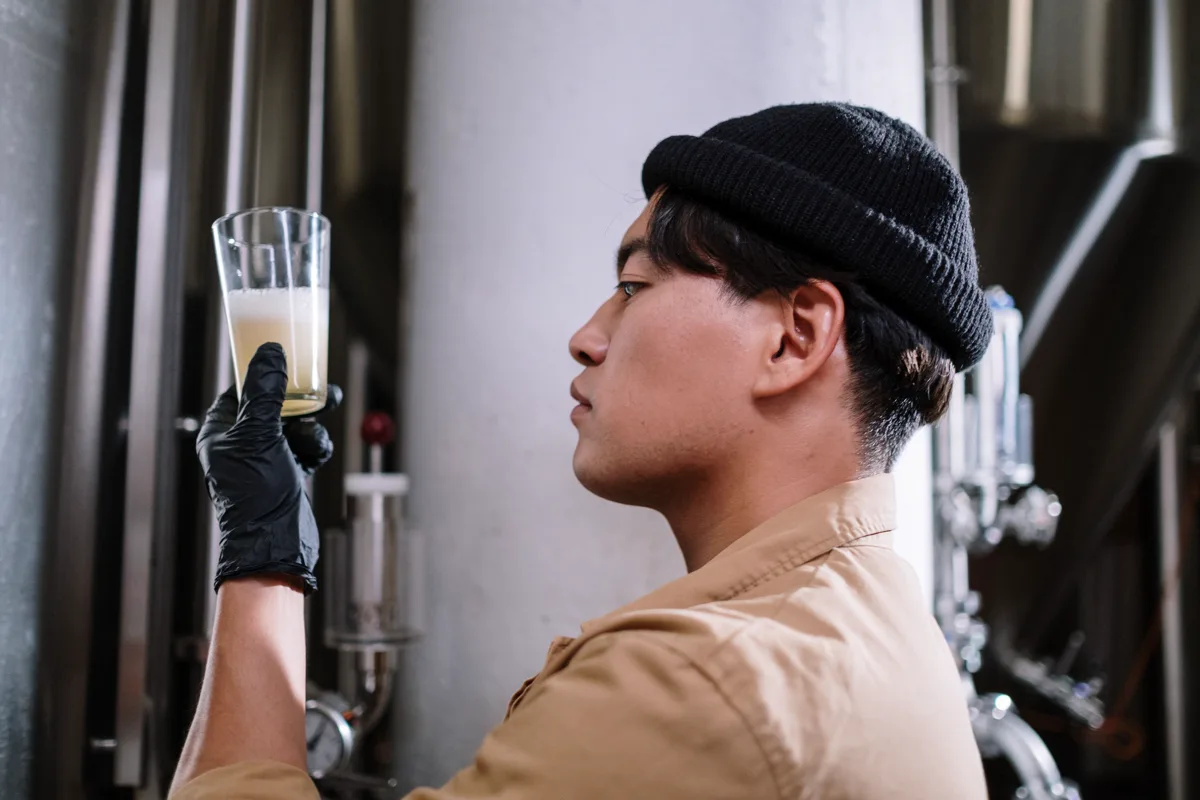 Craft beer at a brewery